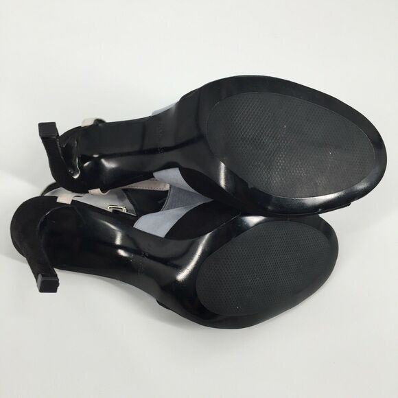 Zara Basic Two Tone Peep Toe High Heels 40 US 9 Blue Black Cuff Bootie Sandals - Picture 9 of 9